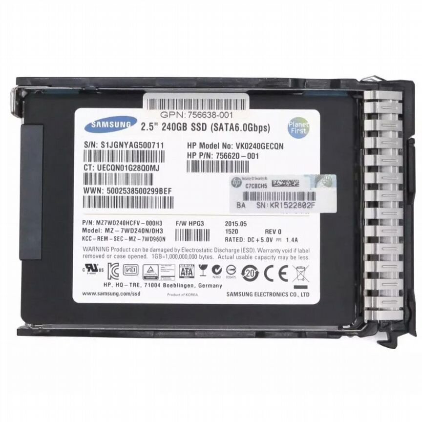 [VK0240GECQN] Жесткий Диск Hp Vk0240gecqn 240gb SATA2 2.5" Ssd