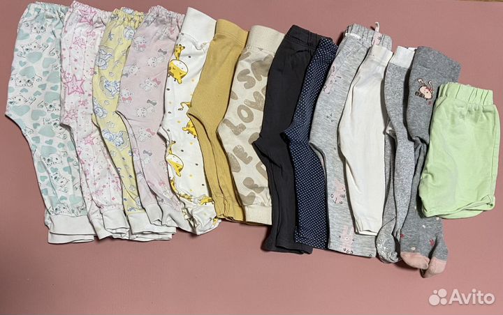 Большой пакет детских вещей для девочки 0–6 мес