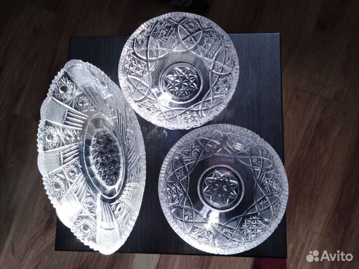 Хрустальные салатники, вазы для фруктов