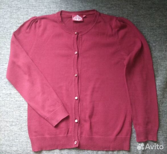 Бордовая школьная кофта