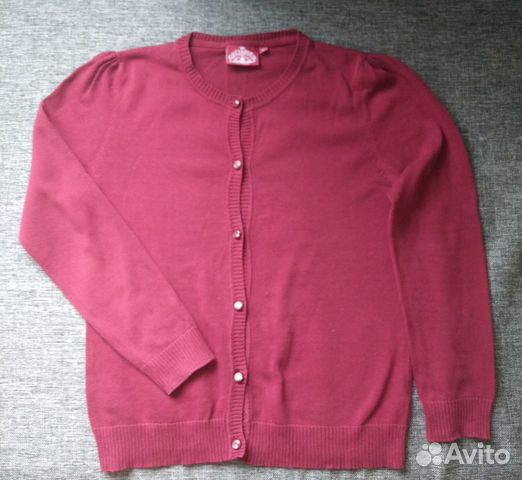 Бордовая школьная кофта