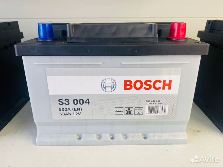 Аккумулятор Bosch S3 004 53ah 500A низкий