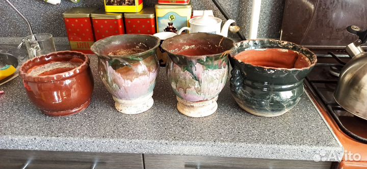 Керамические горшки СССР 10 штук