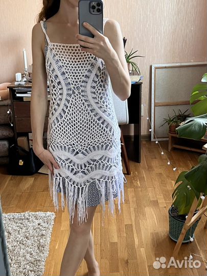 Платье бохо белое б/у