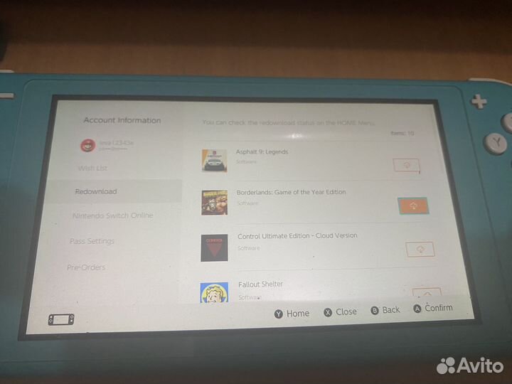 Nintendo Switch lite с играми