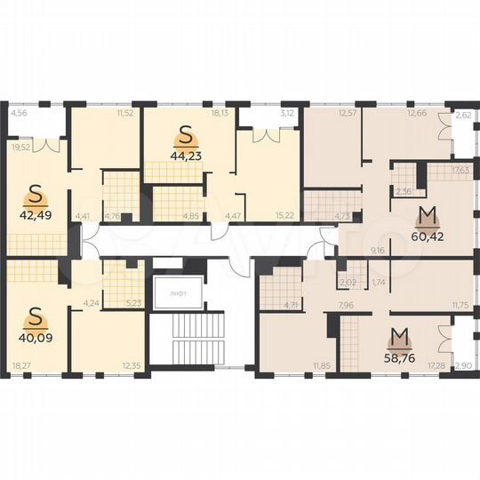 1-к. квартира, 42,5 м², 2/5 эт.
