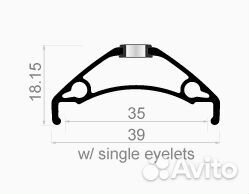 Обод Rodi 27,5'' tryp 35 TLR, черный, 32H, АВТОНИП