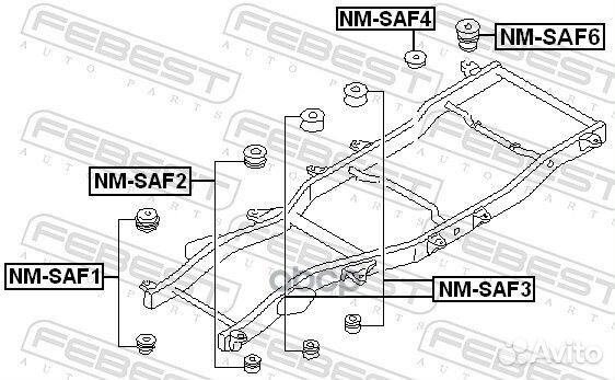 Nmsaf6 подушка рамы Nissan Patrol GR 97-08 NMS