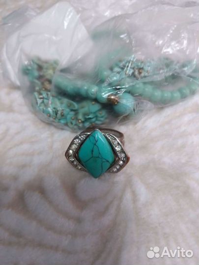Украшения комплект,бирюза