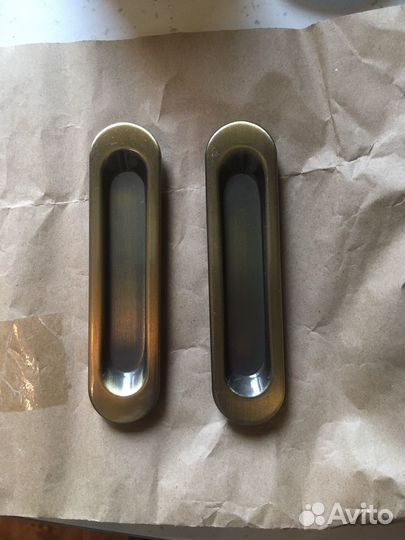 Ручка врезная для раздвижной двери, цвет бронза