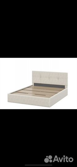 Кровать мягкая двухспальная Серая и бежевая Новая