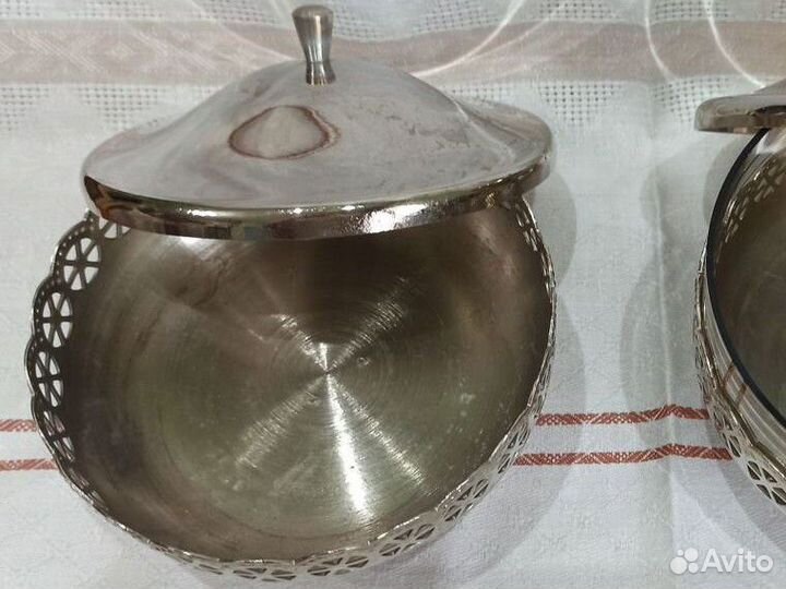 Конфетница, сахарница СССР мельхиоровая