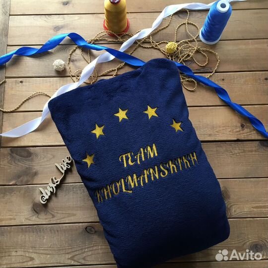 Махровый халат с именной вышивкой на заказ