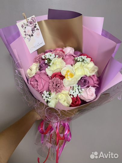 Букет из мыльных цветов