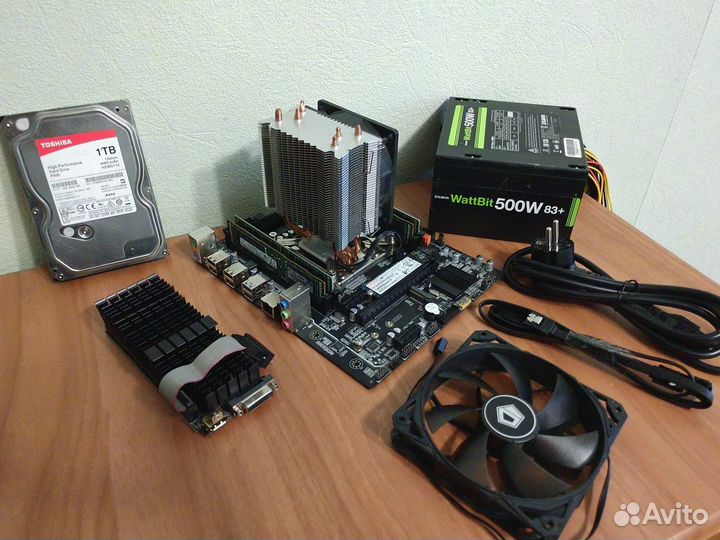 Пк 24 ядра\DDR4 64гб\GT710\128GB SSD\1TB HDD\500W