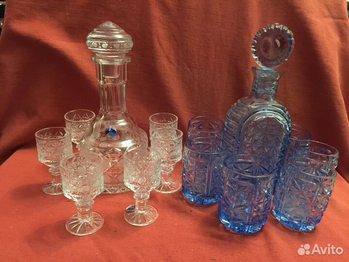 Набор хрусталь Богатырь и синее стекло