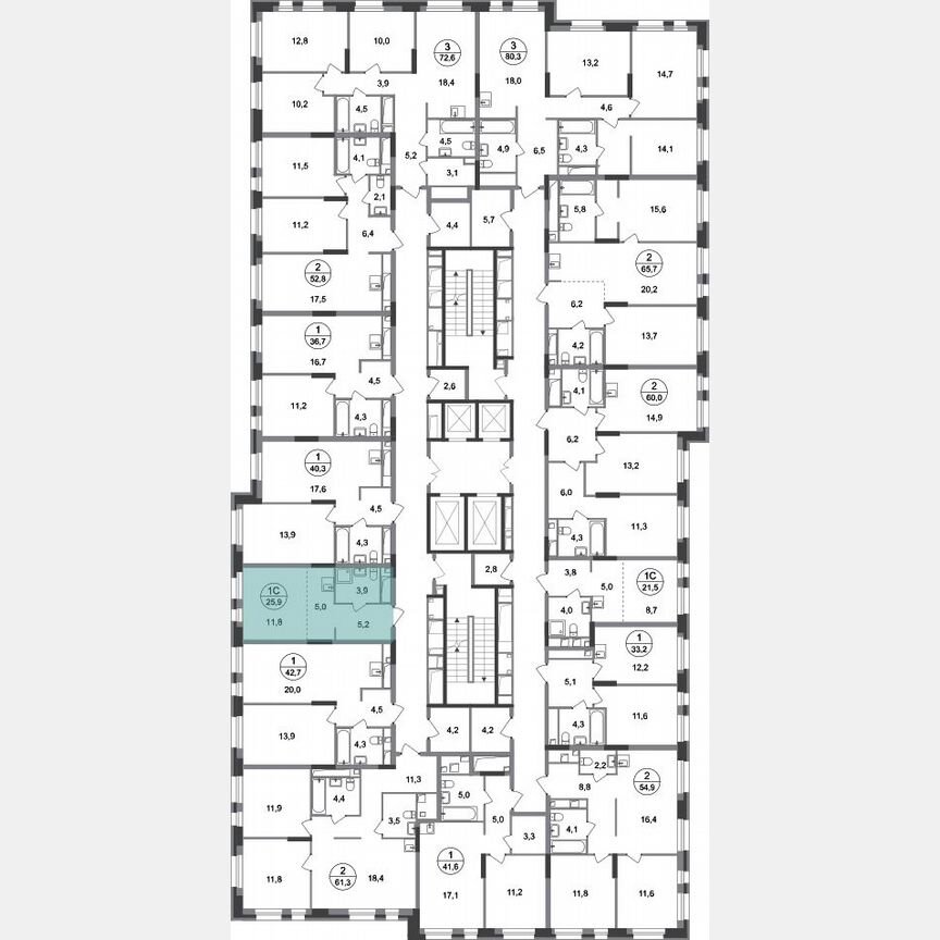 Квартира-студия, 25,9 м², 7/20 эт.