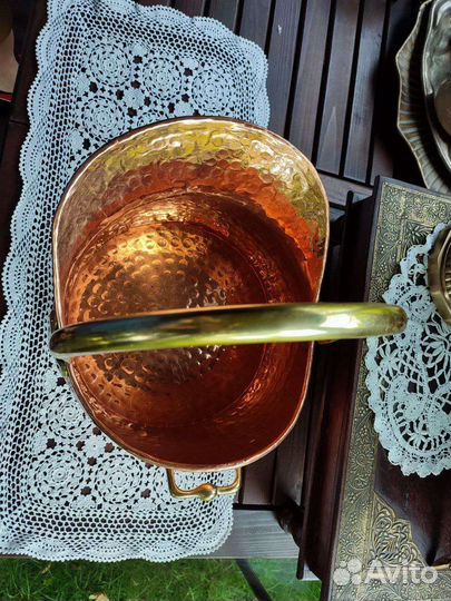 Медный зольник винтаж старина
