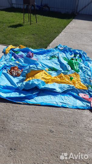 Детский надувной бассейн с горкой