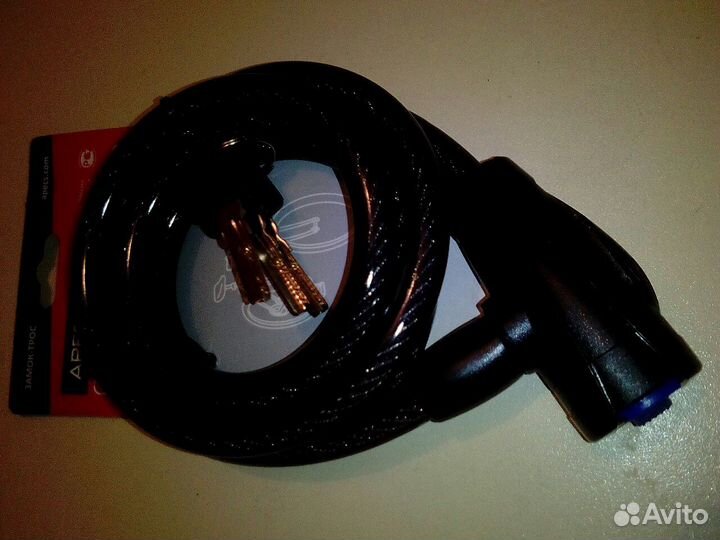 Замок противоугонный тросовый (велозамок) 1,5 м