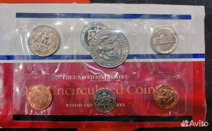 Годовой набор монет США 1987 год. 5 монет + жетон