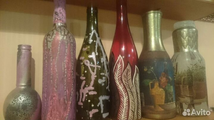 Бутылки вазы подсвечники
