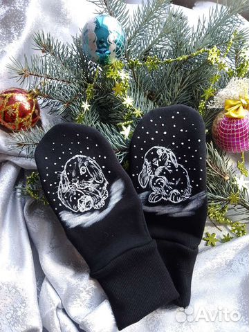 Варежки с ручной росписью