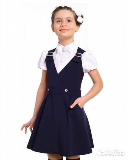 Школьная форма для девочки синяя новая 122-152