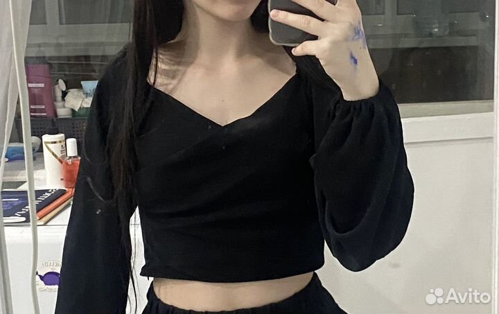 Топ с рукавами блузка