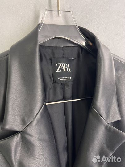 Продам кожаный пиджак zara