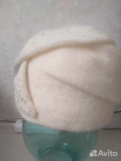 Вязаная шапка зима-осень,ангора