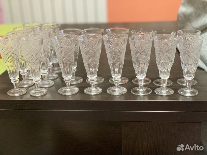 Хрустальные фужеры и рюмки Мальцовские