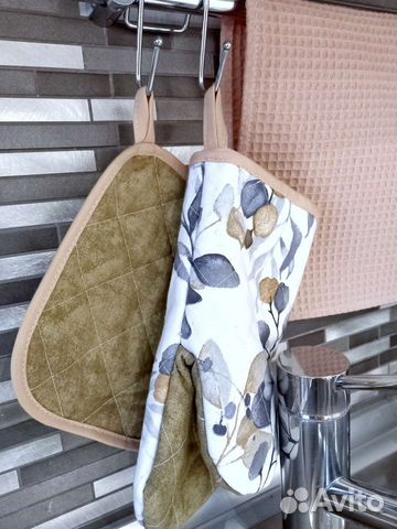 Вафельные полотенца, прихватки, рукавица для кухни