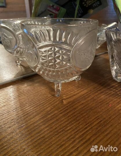 Хрустальная ваза конфетница сахарница