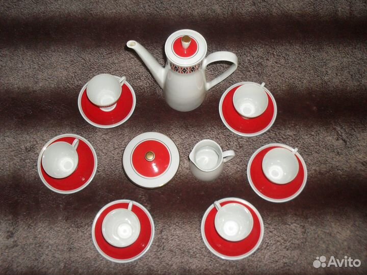 Кофейный сервиз freiberger porzellan гдр 1970 гг