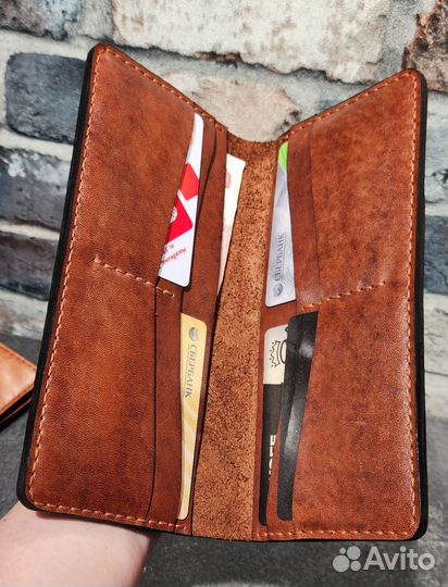 Лонгер кожаный кошелек ручной работы
