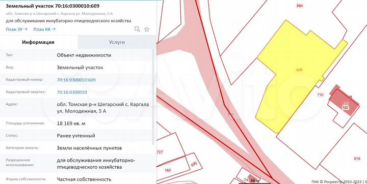 Участок 1,82 га (промназначения)