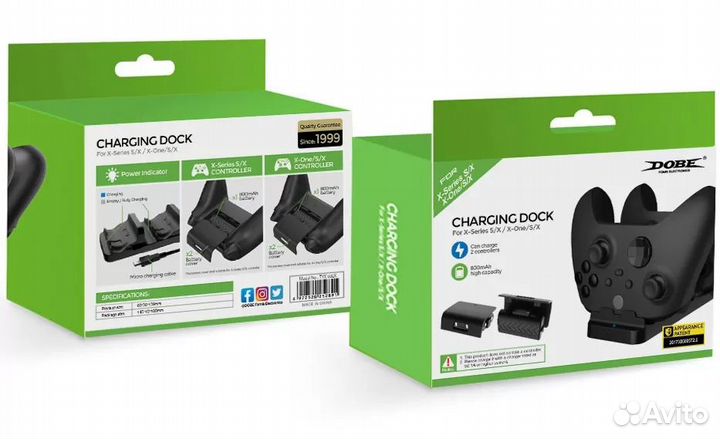 Xbox Series X/S/One Зарядная станция+2аккумулятора