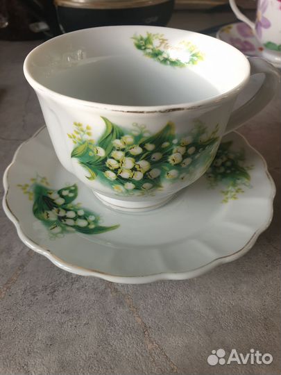 Чашка с блюдцем бу
