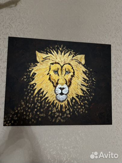 Картина маслом на холсте - лев