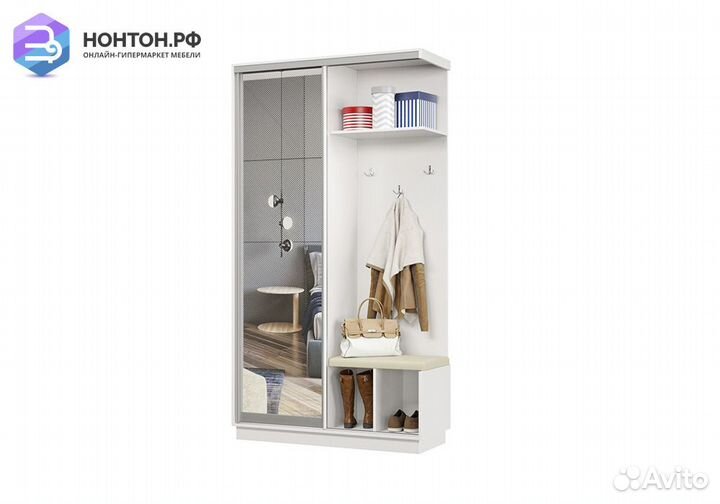 Прихожая-купе Регул с сиденьем белая