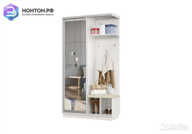 Прихожая-купе Регул с сиденьем белая