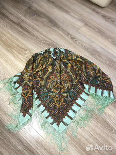 Павловопосадский платок «Шафран» 89х89