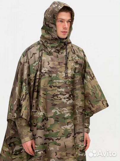 Дождевик плащ пончо тактический мультикам