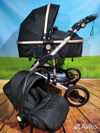 Новая коляска 2в1,3в1. Цвет чёрный. Трансформер