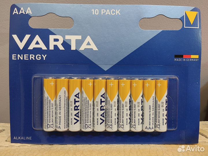 10 алкалиновых батареек аа Варта Энерджи LR6