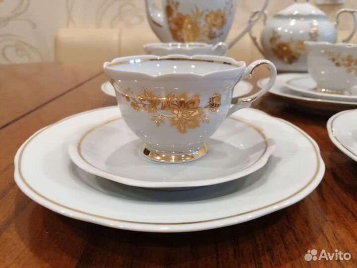 Кофейный сервиз золотая роспись