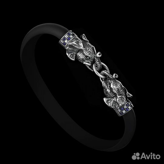 Браслет со Слонами, индийские от гарнитура, каучук