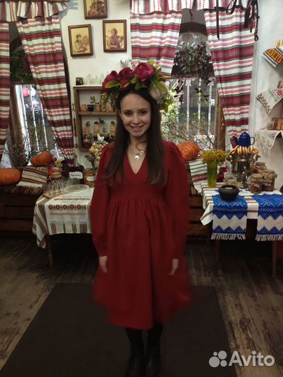 Красное платье в стиле lichi 42-46 р
