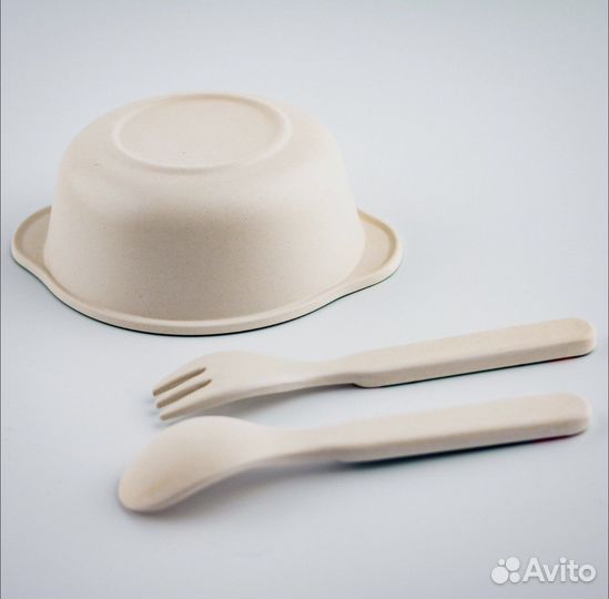 Посуда для детей из бамбука бу